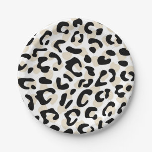 Animal print pattern paper plates