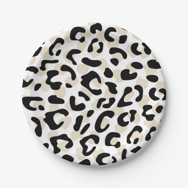 Animal print pattern paper plates (Front)