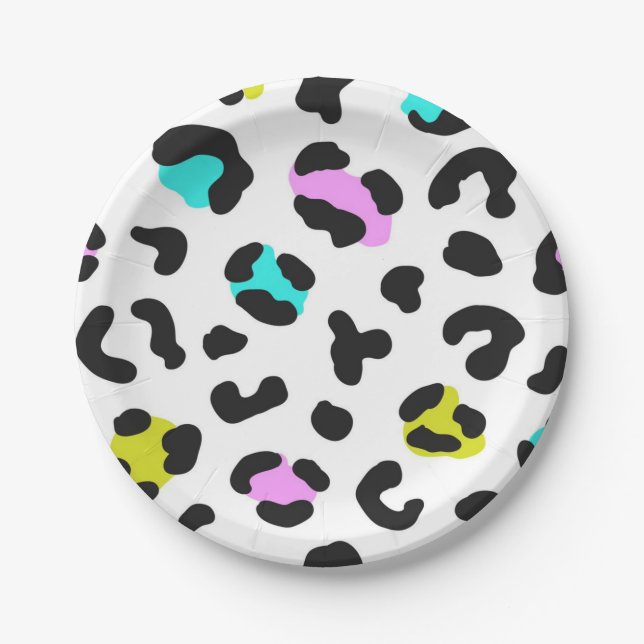 Animal print pattern paper plates (Front)