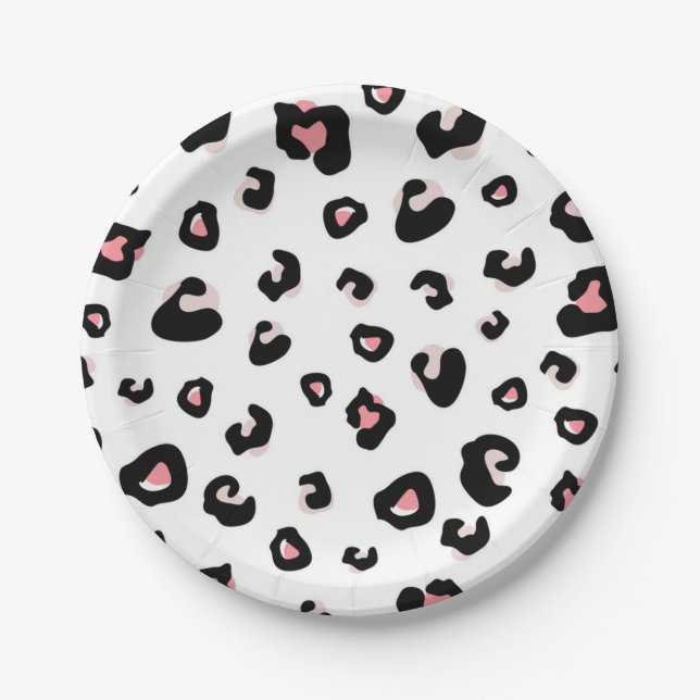Animal print pattern paper plates (Front)