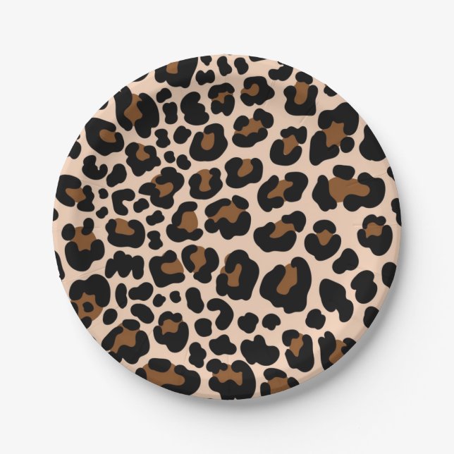 Animal print pattern paper plates (Front)