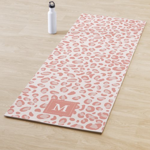 Animal Print Pattern Pink Leopard Monogram Yoga Mat