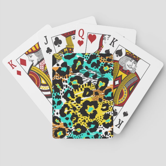 Animal print pattern poker cards (Back)