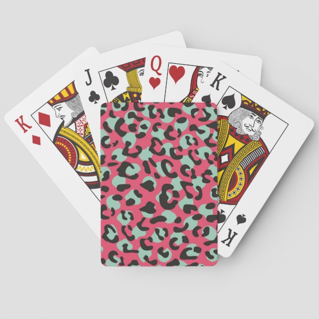 Animal print pattern poker cards (Back)