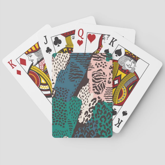 Animal print pattern poker cards (Back)