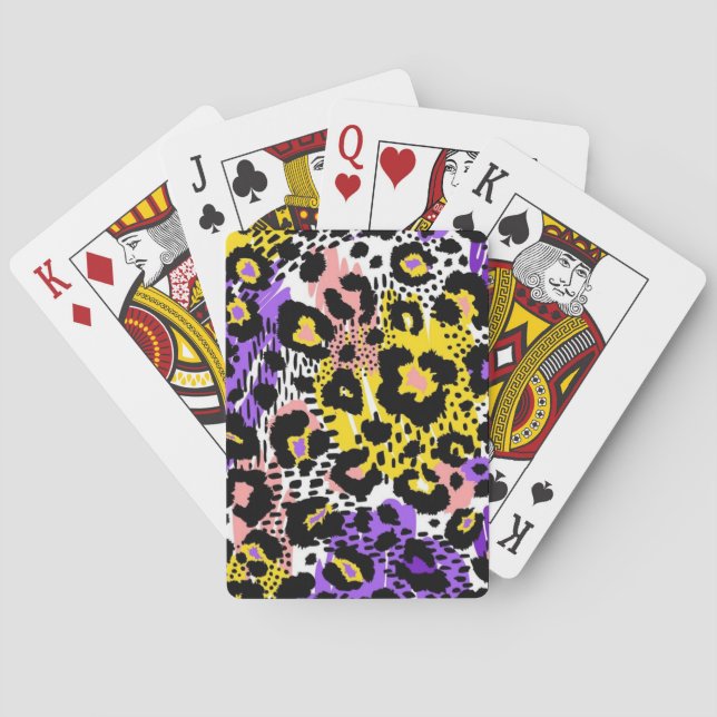 Animal print pattern poker cards (Back)