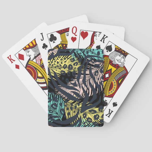 Animal print pattern poker cards (Back)