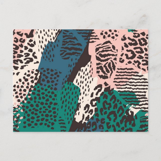 Animal print pattern postcard (Front)
