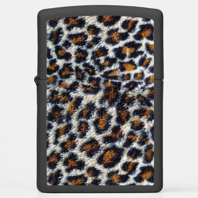 animal print pattern wild cat leopard print zippo lighter (Front)