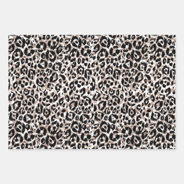 Animal print pattern wrapping paper sheets (Front)
