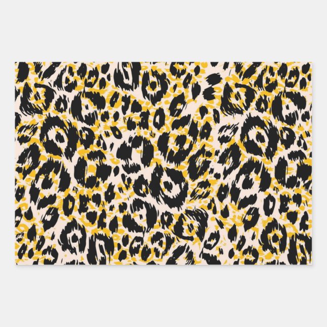 Animal print pattern wrapping paper sheets (Front)