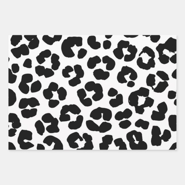 Animal print pattern wrapping paper sheets (Front)