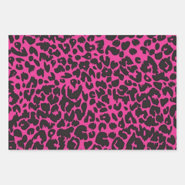 Animal print pattern wrapping paper sheets (Front)