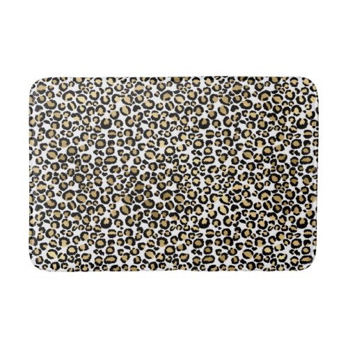 ANIMAL PRINT PATTERNED WHITE BATH MAT