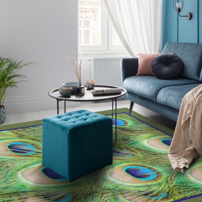 Animal Print Peacock Feathers Area Rug (Creator Uploaded)