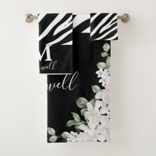 Animal Print Personalized Bath Towel Set