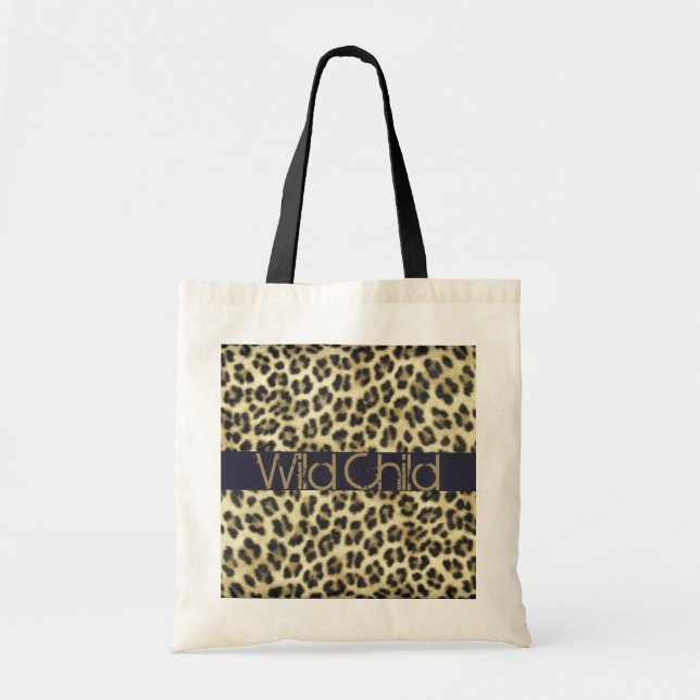 Animal Print Personalized Brown Leopard Tote Bag (Front)
