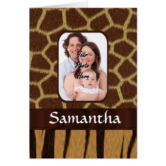 Animal print photo background cards (Front)