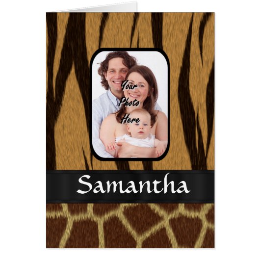 Animal print photo background cards (Front)