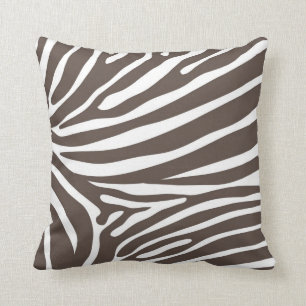 Animal Print Pillow- Zebra Brown Throw Pillow