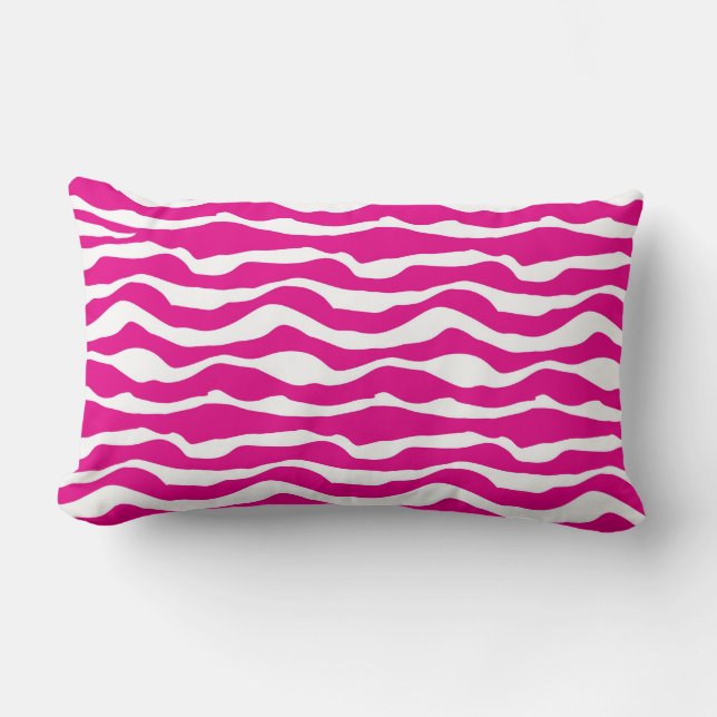 Animal Print Pink and White Lumbar Pillow (Front)