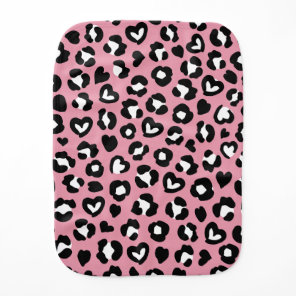 Animal Print, Pink Leopard, Cheetah Spots, Hearts Baby Burp Cloth
