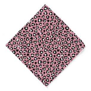 Animal Print, Pink Leopard, Cheetah Spots, Hearts Bandana