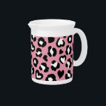 Animal Print, Pink Leopard, Cheetah Spots, Hearts Beverage Pitcher<br><div class="desc">Elegant,  stylish and sophisticated pattern with leopard spots and hearts in pink and black color. Modern and trendy gift,  perfect for the animal print lover in your life.</div>