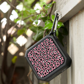 Animal Print, Pink Leopard, Cheetah Spots, Hearts Bluetooth Speaker