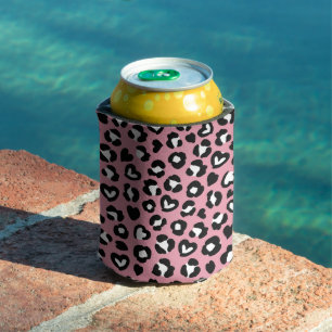 Animal Print, Pink Leopard, Cheetah Spots, Hearts Can Cooler