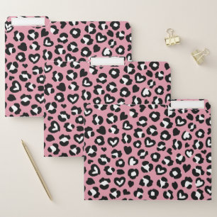 Animal Print, Pink Leopard, Cheetah Spots, Hearts File Folder
