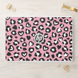 Animal Print, Pink Leopard, Cheetah Spots, Hearts HP Laptop Skin