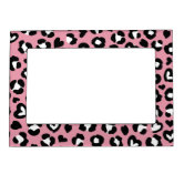 Pink Leopard Print Magnetic Frame | Zazzle