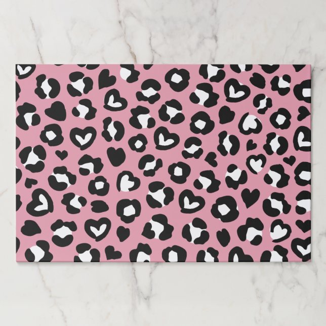 Animal Print, Pink Leopard, Cheetah Spots, Hearts Paper Pad (Front)