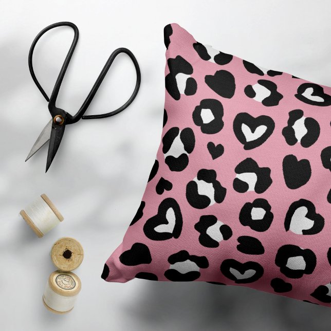 Animal Print, Pink Leopard, Cheetah Spots, Hearts Pillow Case (Creator Uploaded)