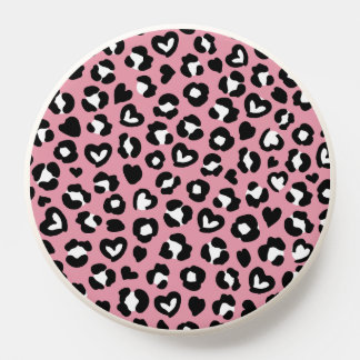 Animal Print, Pink Leopard, Cheetah Spots, Hearts PopSocket