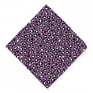 Animal Print, Purple Leopard, Cheetah Spots, Heart Bandana