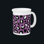 Animal Print, Purple Leopard, Cheetah Spots, Heart Beverage Pitcher<br><div class="desc">Elegant,  stylish and sophisticated pattern with leopard spots and hearts in purple and black color. Modern and trendy gift,  perfect for the animal print lover in your life.</div>