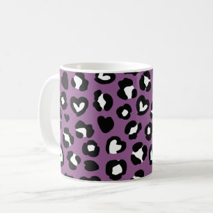 Animal Print, Purple Leopard, Cheetah Spots, Heart Coffee Mug