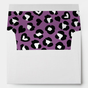 Animal Print, Purple Leopard, Cheetah Spots, Heart Envelope