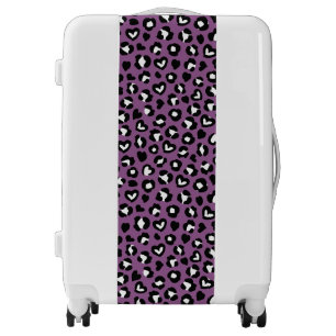 Animal Print, Purple Leopard, Cheetah Spots, Heart Luggage