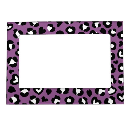 Animal Print Purple Leopard Cheetah Spots Heart Magnetic Frame