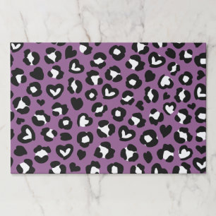 Animal Print, Purple Leopard, Cheetah Spots, Heart Paper Pad