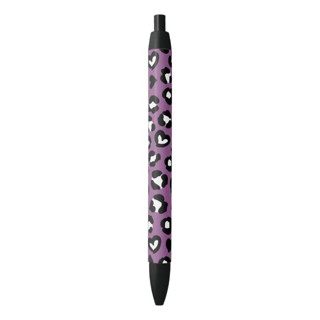 Animal Print, Purple Leopard, Cheetah Spots, Heart Pen (Front Vertical)