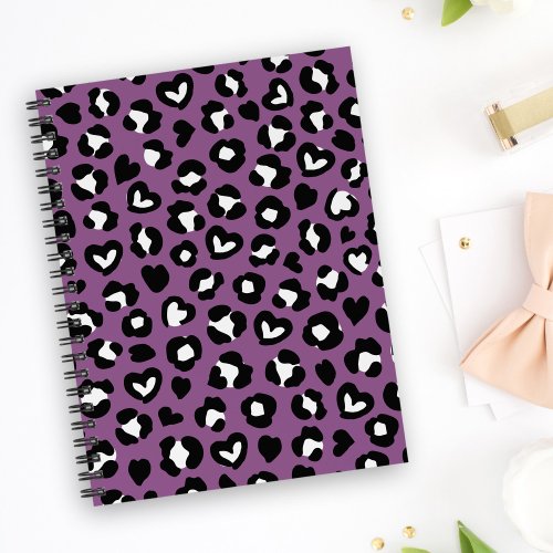 Animal Print Purple Leopard Cheetah Spots Heart Planner