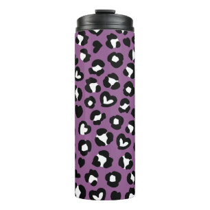 Animal Print, Purple Leopard, Cheetah Spots, Heart Thermal Tumbler