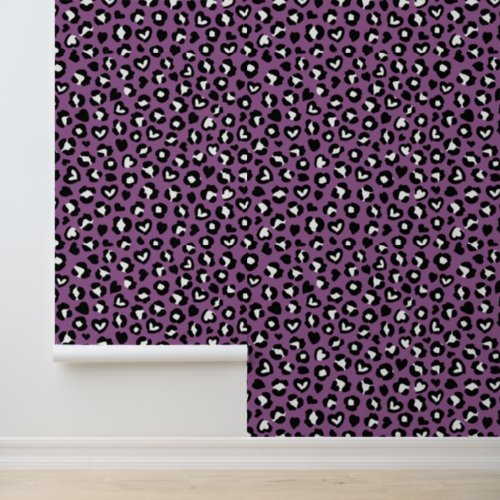 Animal Print Purple Leopard Cheetah Spots Heart Wallpaper