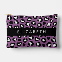 Animal Print, Purple Leopard, Hearts, Your Name