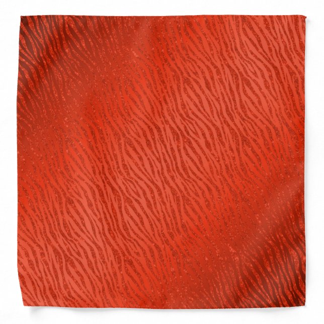 Animal Print Red Glitter Glam Bandana (Front)