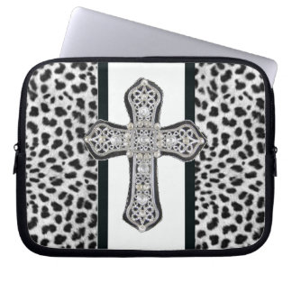 Animal Print Rhinestone Laptop Reader Sleeve